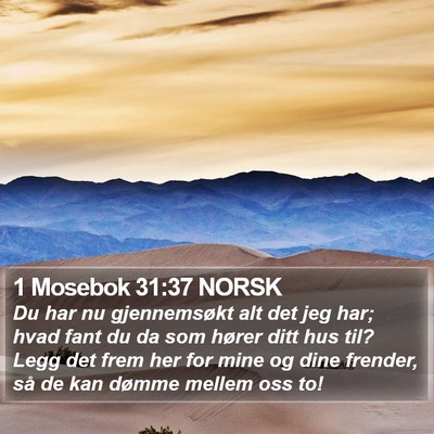 1 Mosebok 31:37 NORSK Bible Verse Image
