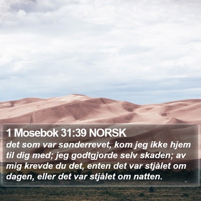 1 Mosebok 31:39 NORSK Bible Verse Image