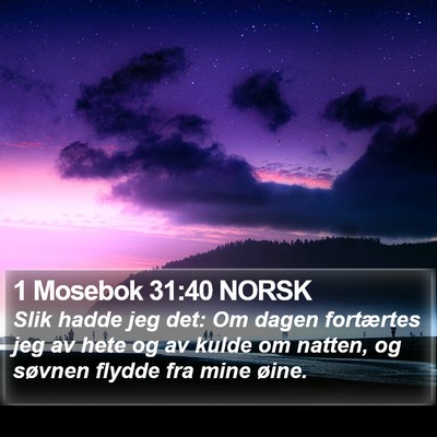 1 Mosebok 31:40 NORSK Bible Verse Image