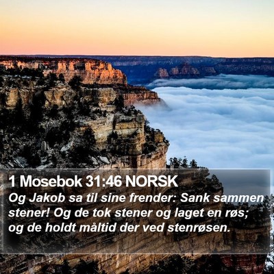 1 Mosebok 31:46 NORSK Bible Verse Image