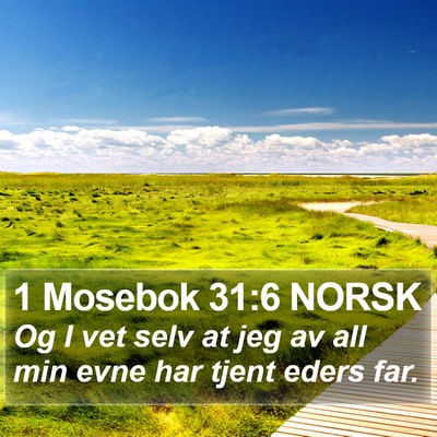 1 Mosebok 31:6 NORSK Bible Verse Image