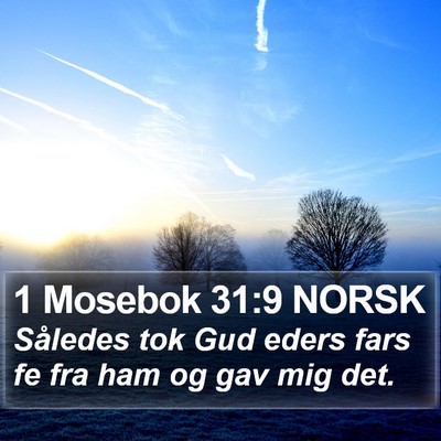 1 Mosebok 31:9 NORSK Bible Verse Image