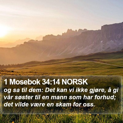 1 Mosebok 34:14 NORSK Bible Verse Image