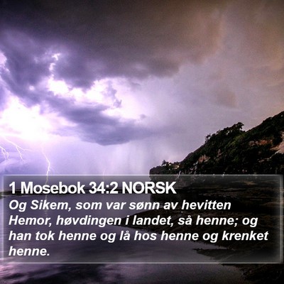 1 Mosebok 34:2 NORSK Bible Verse Image