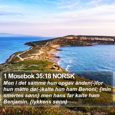 1 Mosebok 35:18 NORSK Bible Verse Image