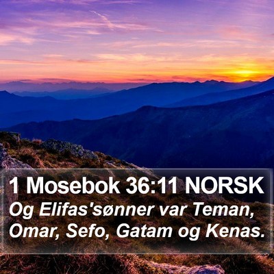 1 Mosebok 36:11 NORSK Bible Verse Image