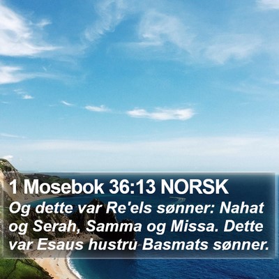 1 Mosebok 36:13 NORSK Bible Verse Image