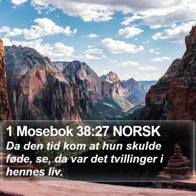 1 Mosebok 38:27 NORSK Bible Verse Image