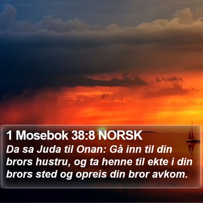 1 Mosebok 38:8 NORSK Bible Verse Image