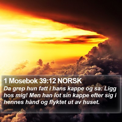 1 Mosebok 39:12 NORSK Bible Verse Image