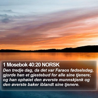1 Mosebok 40:20 NORSK Bible Verse Image