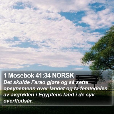1 Mosebok 41:34 NORSK Bible Verse Image