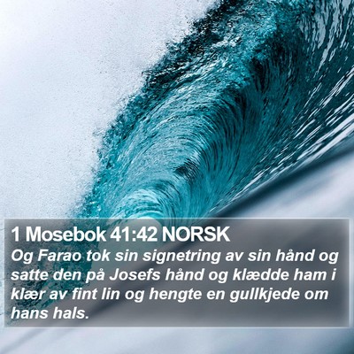 1 Mosebok 41:42 NORSK Bible Verse Image