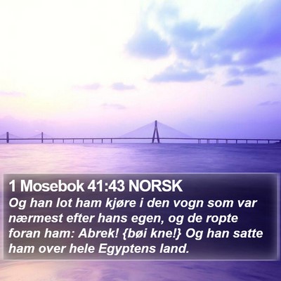 1 Mosebok 41:43 NORSK Bible Verse Image