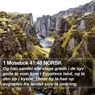 1 Mosebok 41:48 NORSK Bible Verse Image