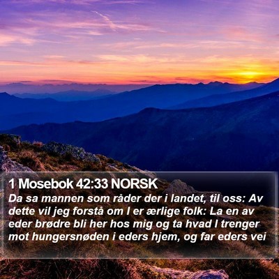 1 Mosebok 42:33 NORSK Bible Verse Image
