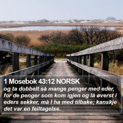 1 Mosebok 43:12 NORSK Bible Verse Image
