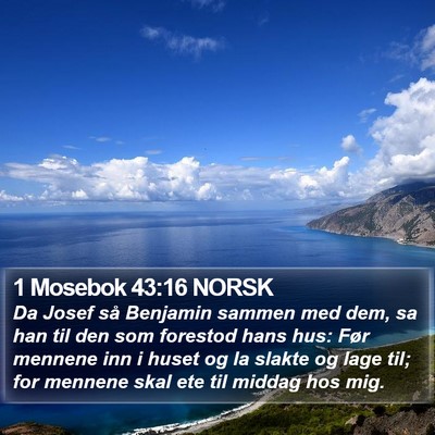 1 Mosebok 43:16 NORSK Bible Verse Image