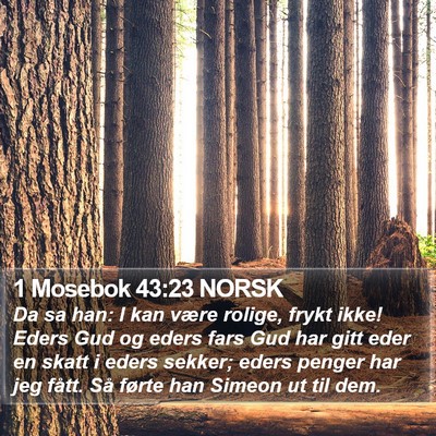 1 Mosebok 43:23 NORSK Bible Verse Image