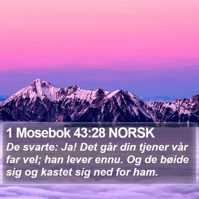 1 Mosebok 43:28 NORSK Bible Verse Image
