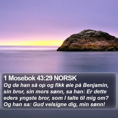1 Mosebok 43:29 NORSK Bible Verse Image