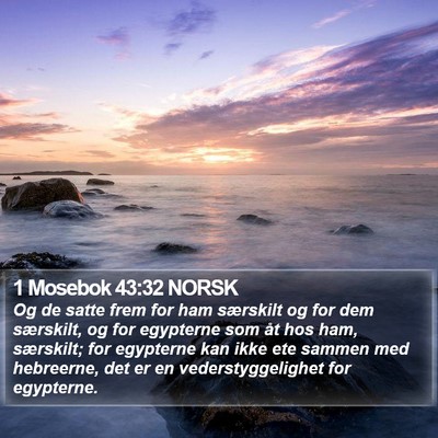 1 Mosebok 43:32 NORSK Bible Verse Image