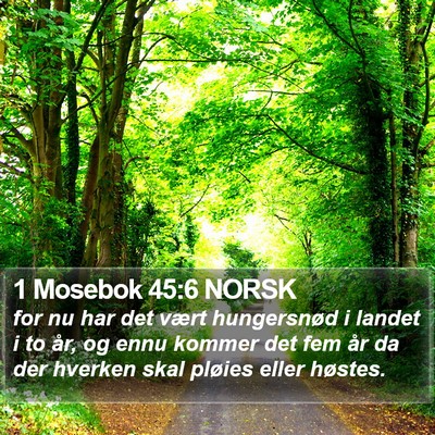 1 Mosebok 45:6 NORSK Bible Verse Image