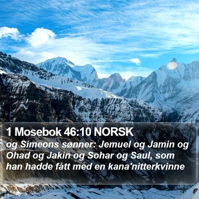 1 Mosebok 46:10 NORSK Bible Verse Image