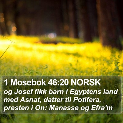 1 Mosebok 46:20 NORSK Bible Verse Image