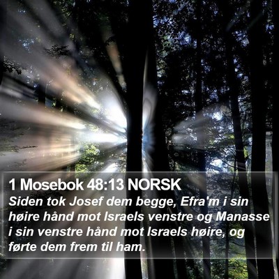 1 Mosebok 48:13 NORSK Bible Verse Image