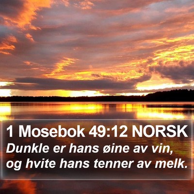 1 Mosebok 49:12 NORSK Bible Verse Image