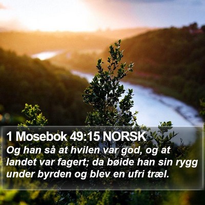 1 Mosebok 49:15 NORSK Bible Verse Image