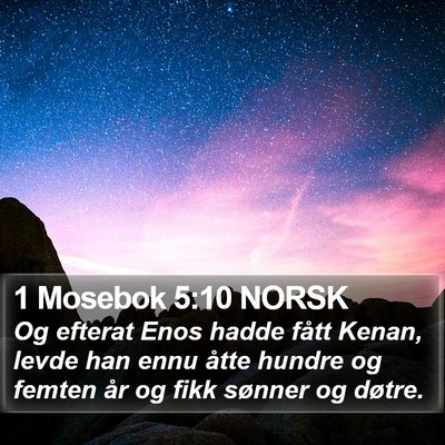 1 Mosebok 5:10 NORSK Bible Verse Image