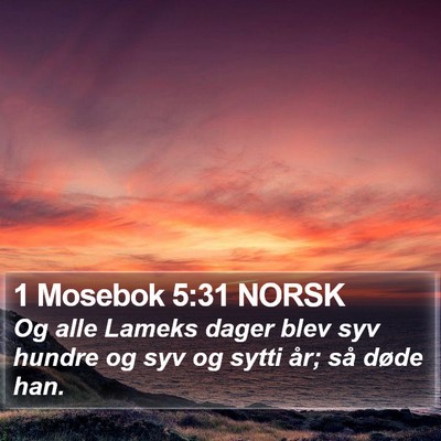 1 Mosebok 5:31 NORSK Bible Verse Image