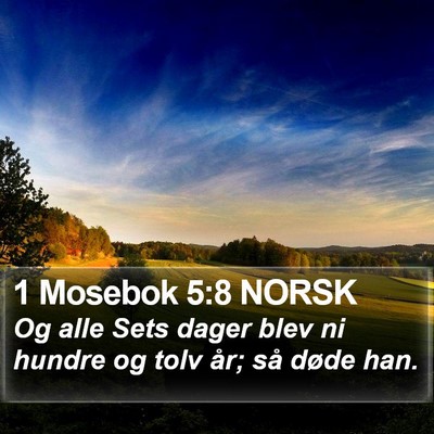 1 Mosebok 5:8 NORSK Bible Verse Image