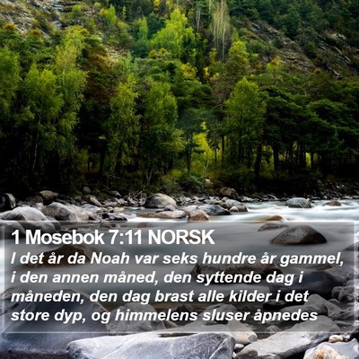 1 Mosebok 7:11 NORSK Bible Verse Image