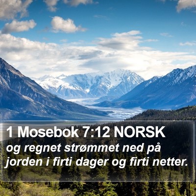 1 Mosebok 7:12 NORSK Bible Verse Image