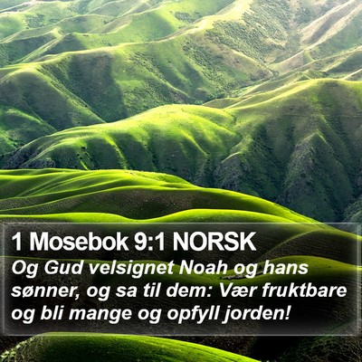 1 Mosebok 9:1 NORSK Bible Verse Image