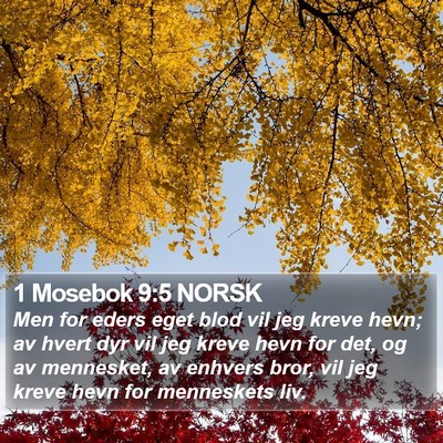 1 Mosebok 9:5 NORSK Bible Verse Image