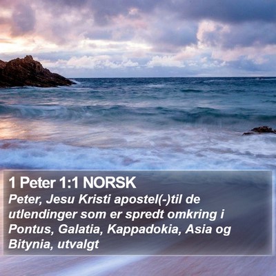 1 Peter 1:1 NORSK Bible Verse Image