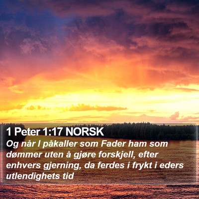 1 Peter 1:17 NORSK Bible Verse Image