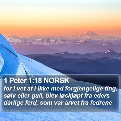 1 Peter 1:18 NORSK Bible Verse Image