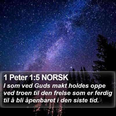 1 Peter 1:5 NORSK Bible Verse Image