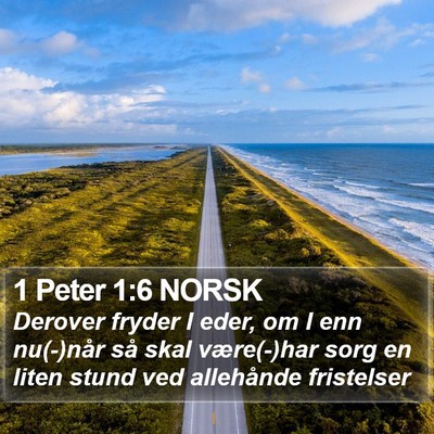 1 Peter 1:6 NORSK Bible Verse Image
