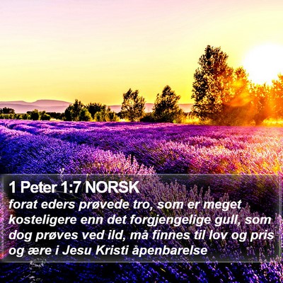 1 Peter 1:7 NORSK Bible Verse Image