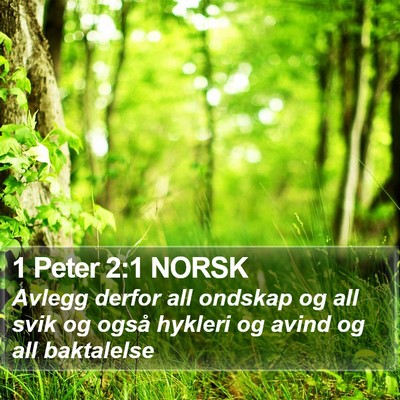 1 Peter 2:1 NORSK Bible Verse Image