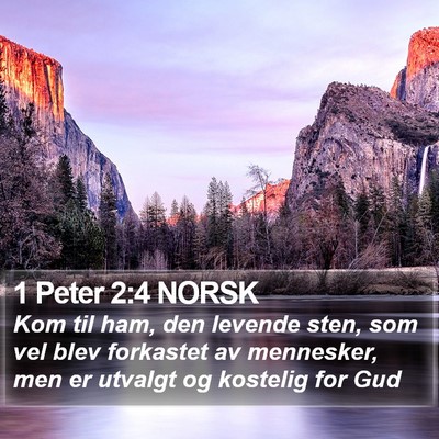 1 Peter 2:4 NORSK Bible Verse Image