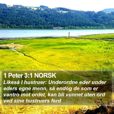 1 Peter 3:1 NORSK Bible Verse Image