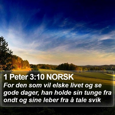 1 Peter 3:10 NORSK Bible Verse Image
