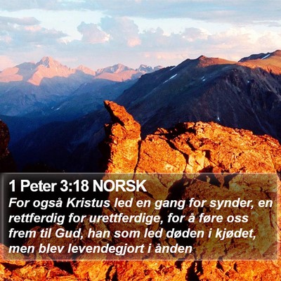 1 Peter 3:18 NORSK Bible Verse Image